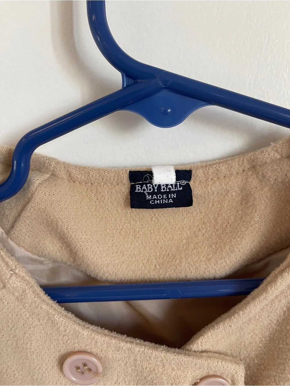 Baby Ball Girls Cream Double-Breasted Coat 9-12M‎